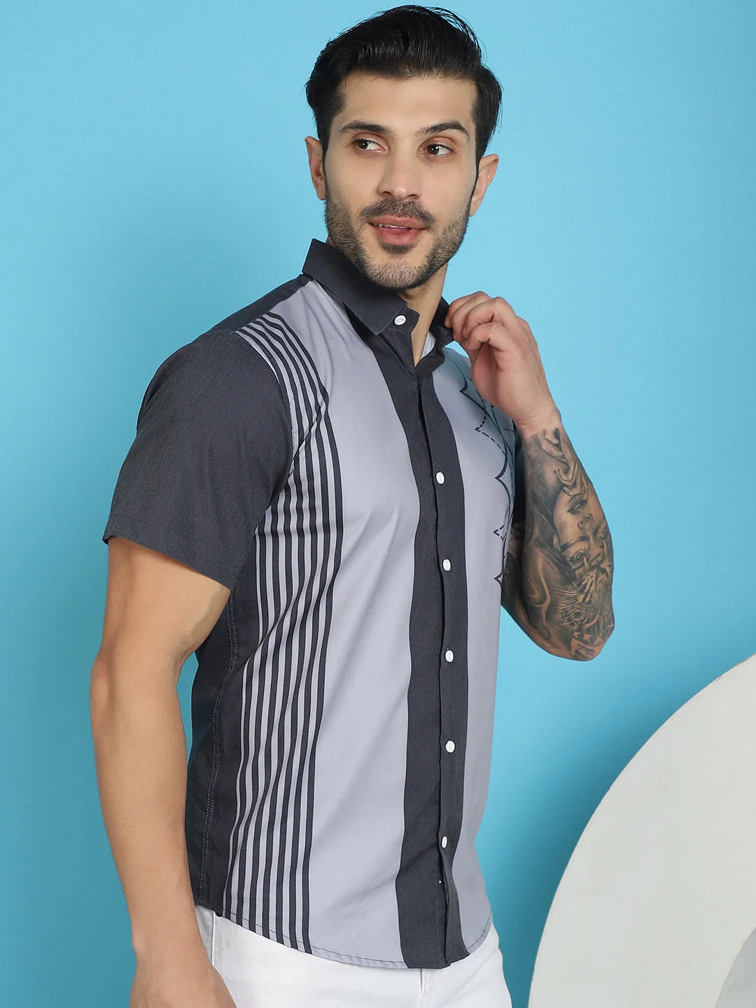 Printed Shirt for Men - Half Sleeve Cotton Mens Shirt