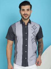 Printed Half Sleeve Lycra Shirt for Men-SF 916