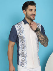 Printed Half Styled Sleeve Lycra Shirt for Men