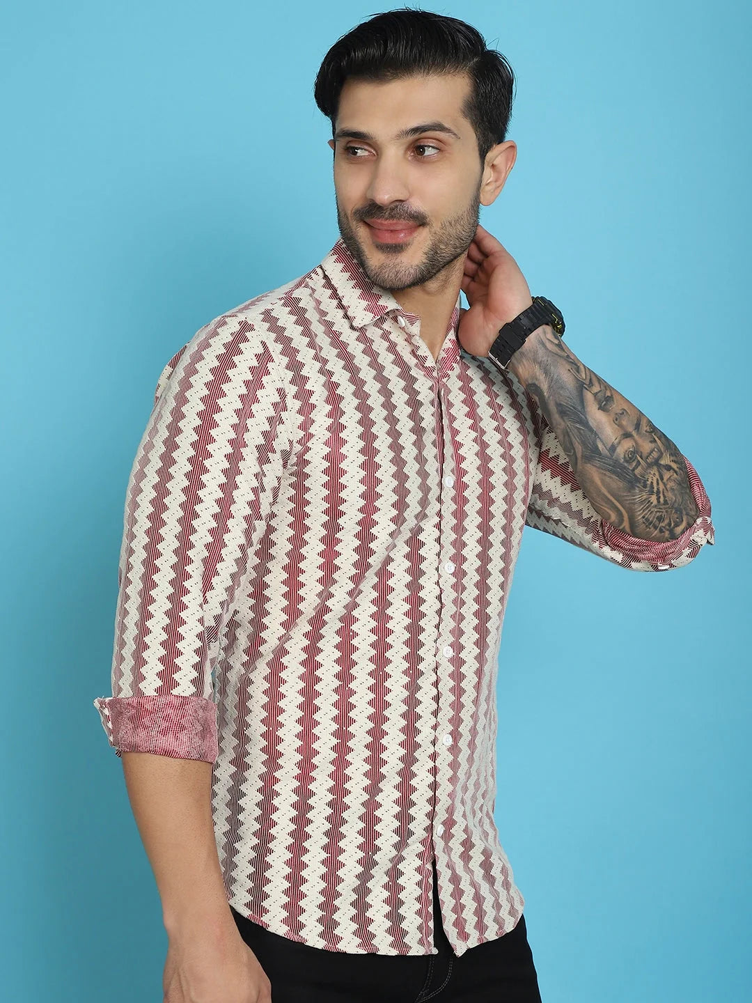 Woven Cotton Shirt for Men | Solid Mens Shirt Style