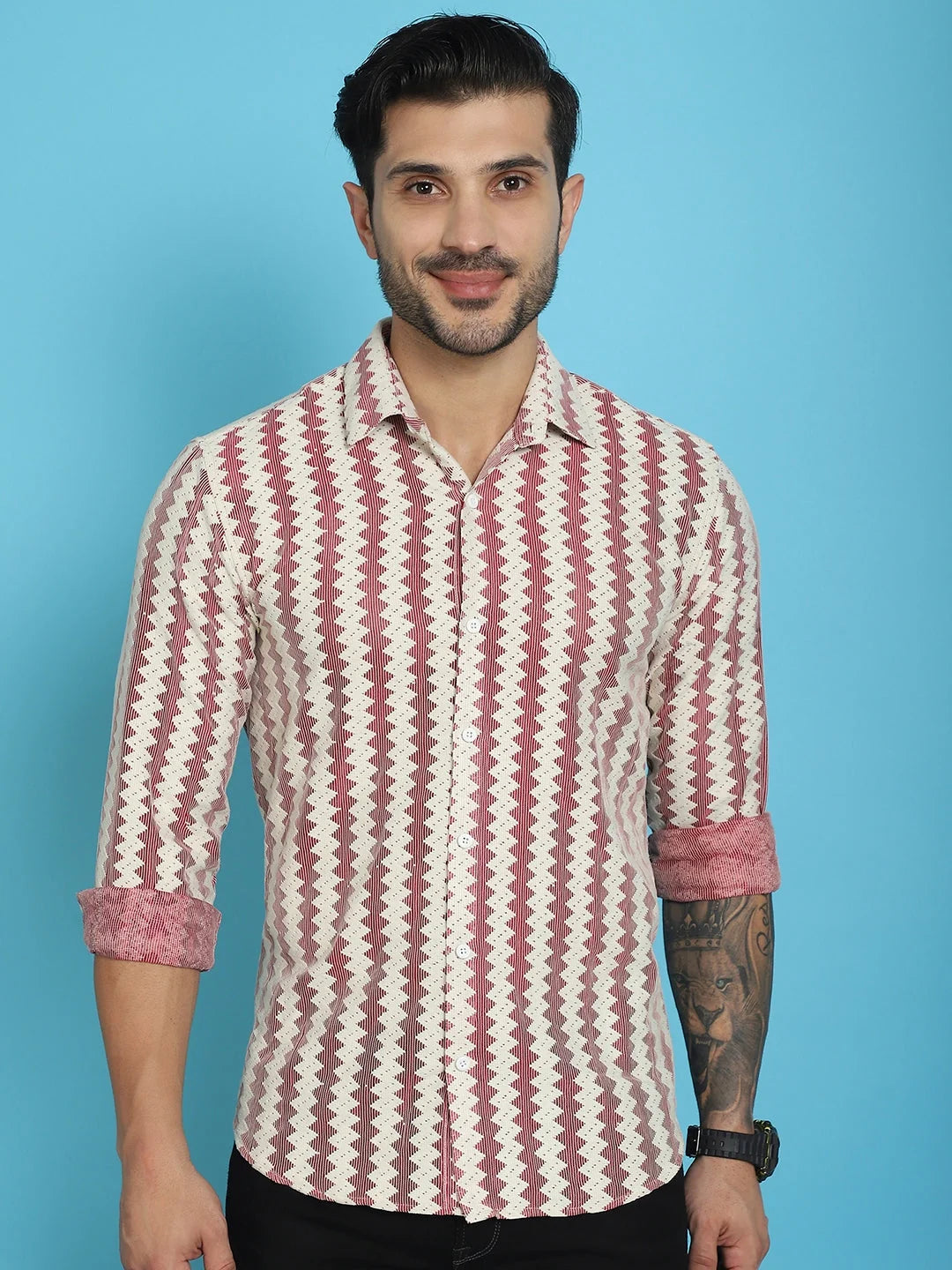 Woven Cotton Shirt for Men | Solid Mens Shirt Style