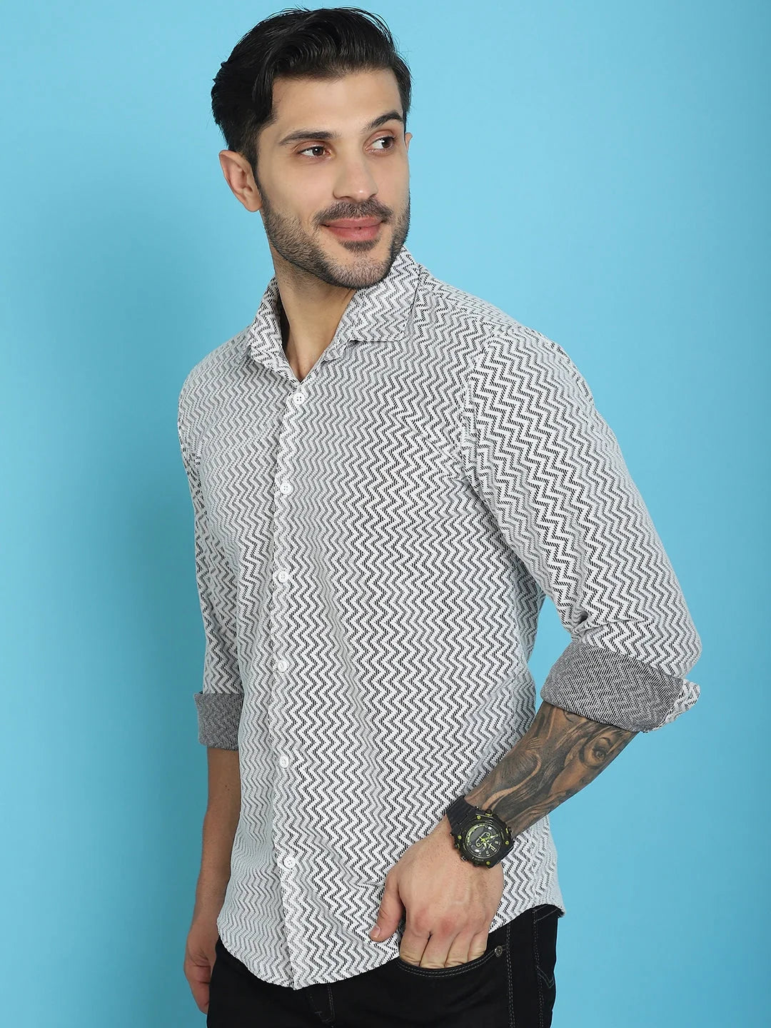 Woven Cotton Shirt for Men - Stylish and Comfortable Fit