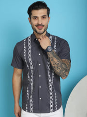 Printed Half Sleeve Lycra Shirt for Men-SF918