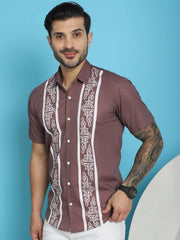 Printed Style Half Sleeve Lycra Shirt for Men