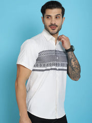 Printed Half Sleeve Lycra Styled Shirt for Men-SF918