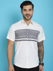 Printed Half Sleeve Lycra Styled Shirt for Men-SF918