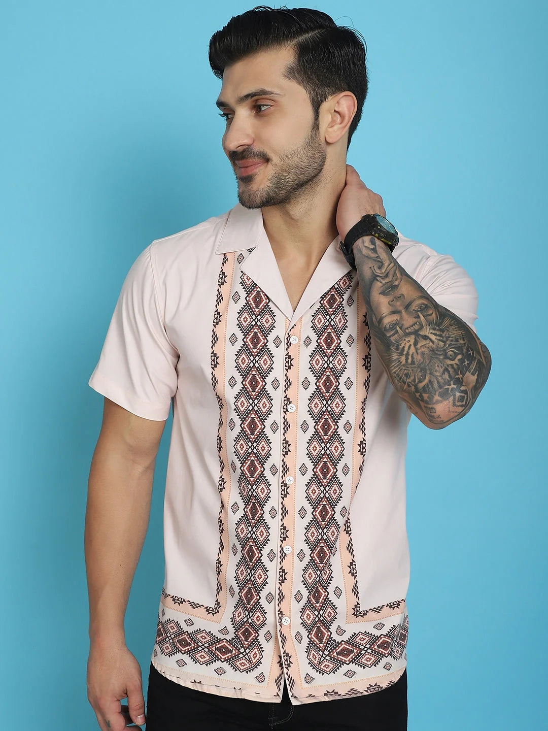 Printed Half Sleeve Shirt for Men | Mens Cotton Shirt
