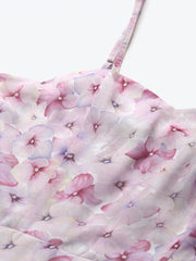 Pink Floral Strappy Midi Dress