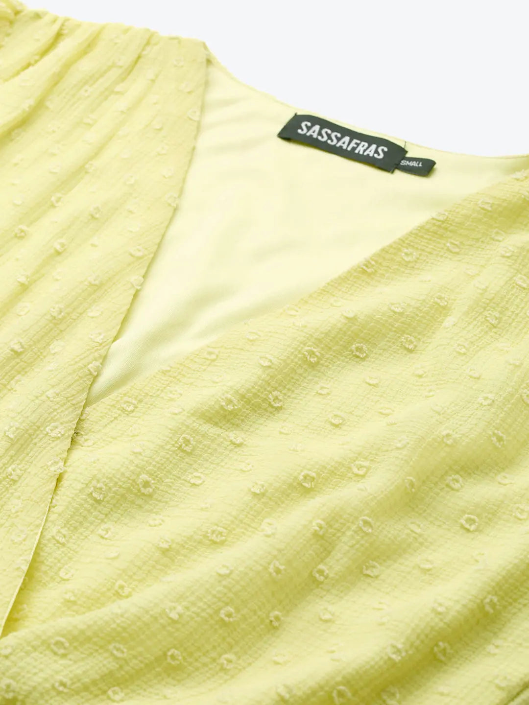 Yellow Wrap Full Sleeves Party Wear Lehenga Style Dress Online