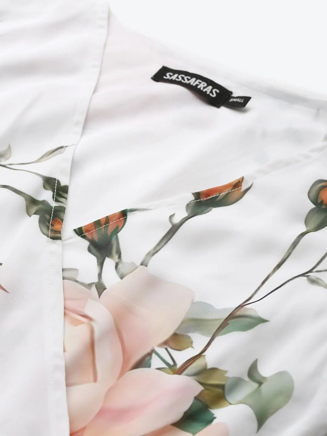 White Floral Pleated Midi Wedding Lehenga Style Dress