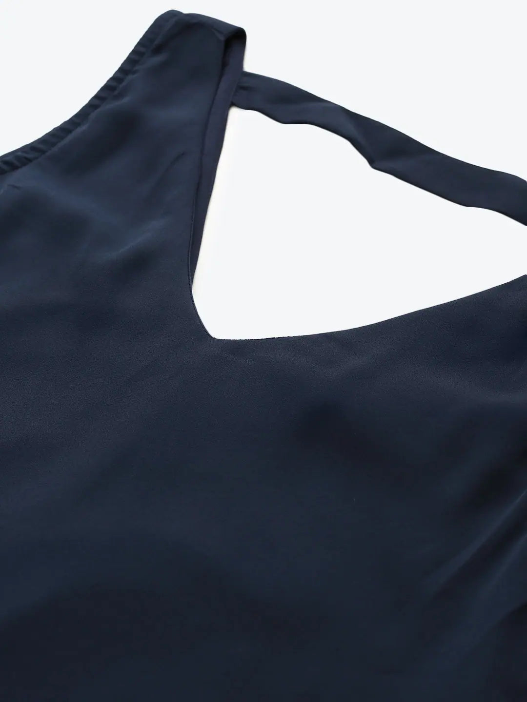 Navy Pleated Frill Hem Dress - Designer Ethnic Lehenga Style