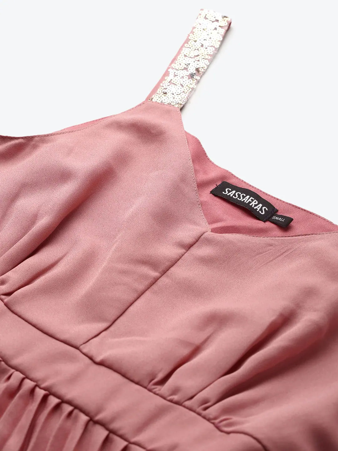 Pink Sequin Maxi Dress - Women's Designer Lehenga Style!