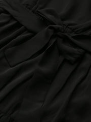 Black Frilly Straps Tiered Maxi Dress