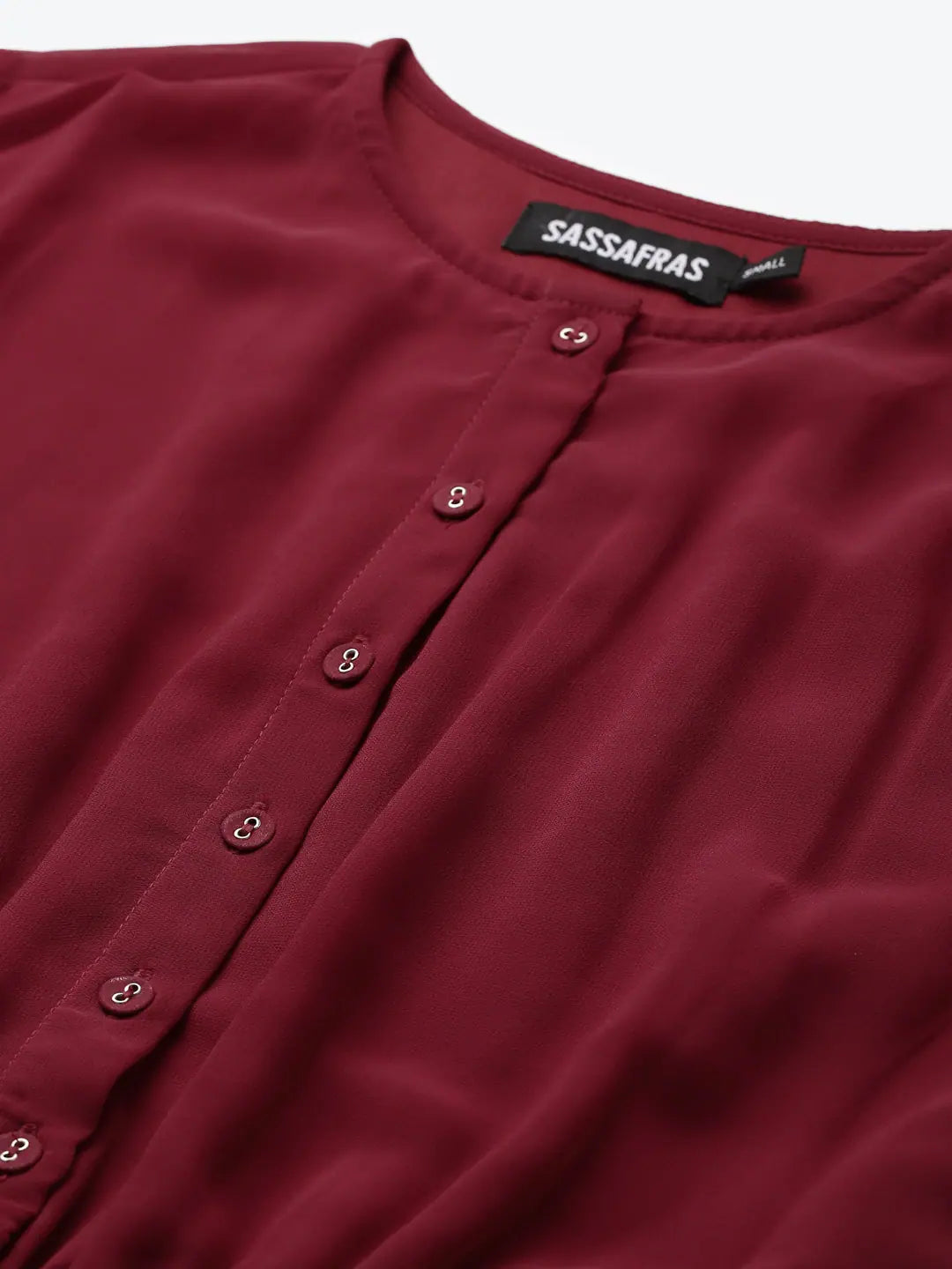 Maroon Midi Dress: Elegant Pleated Dress for Women