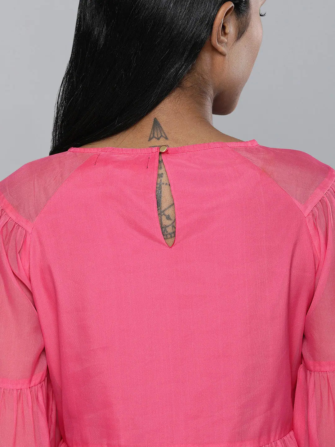 Fuchsia Organza Dress | Party Wear Lehenga & Ethnic Lehengas