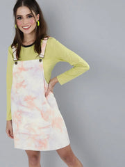 Peach & Purple Tie-Dye Pinafore Dress