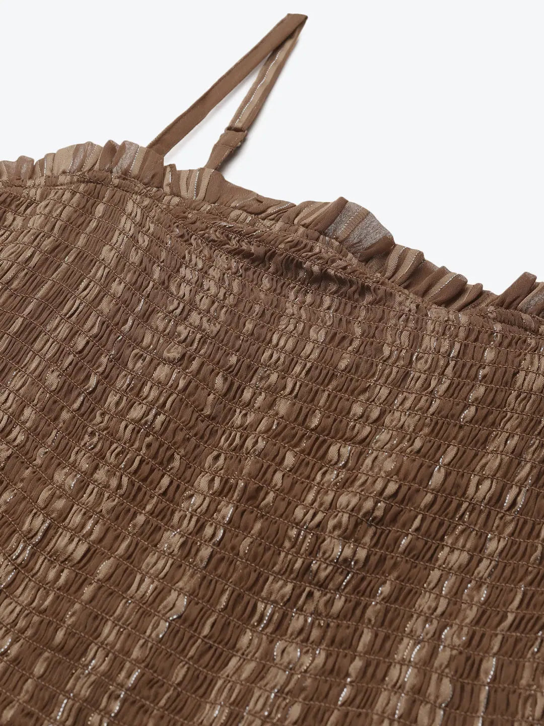 Copper Lurex Smocking Tube Dress | Party Wear Ready