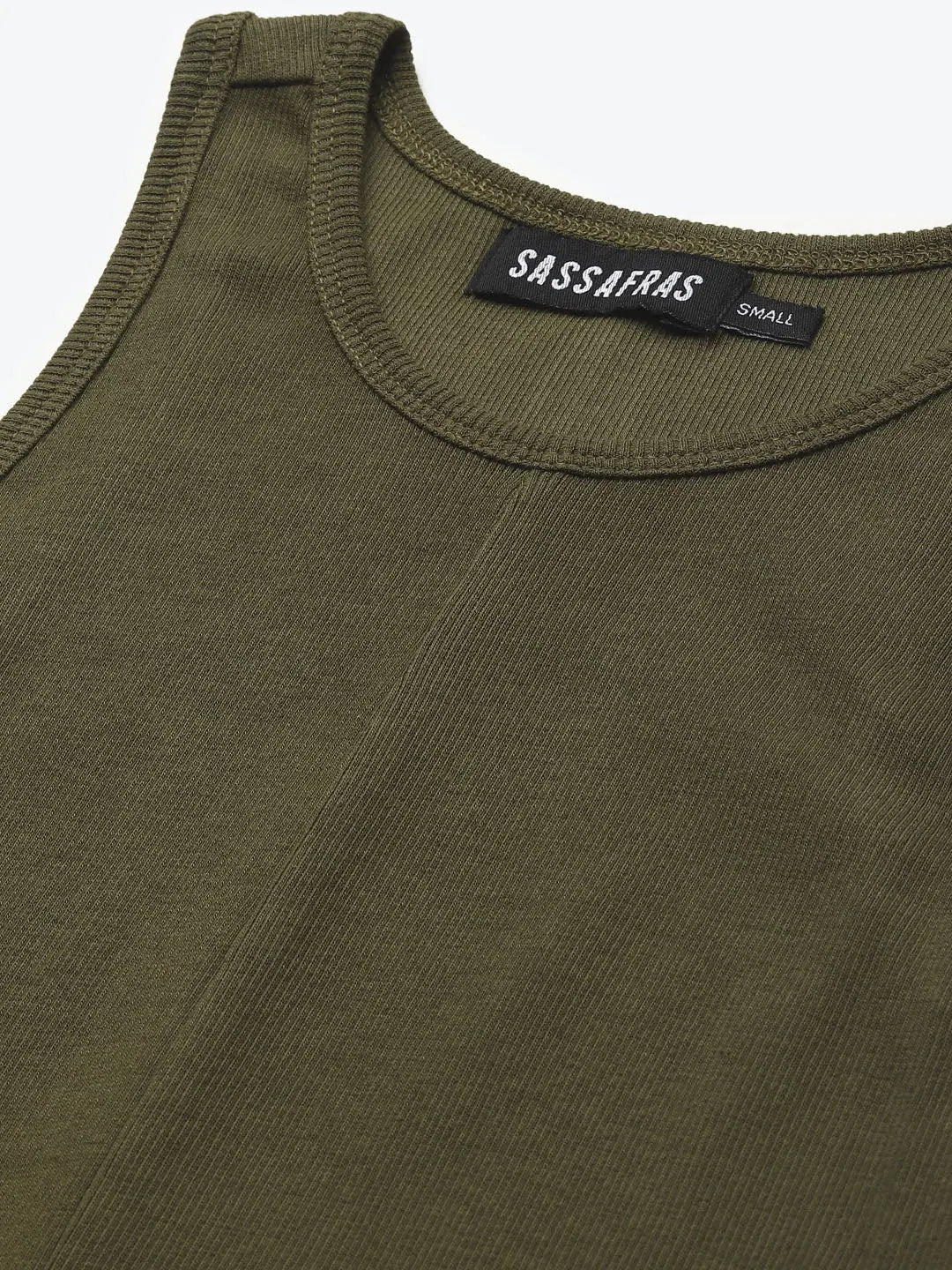 Olive Bodycon Midi Dress | Cotton Rib, Comfort Fit