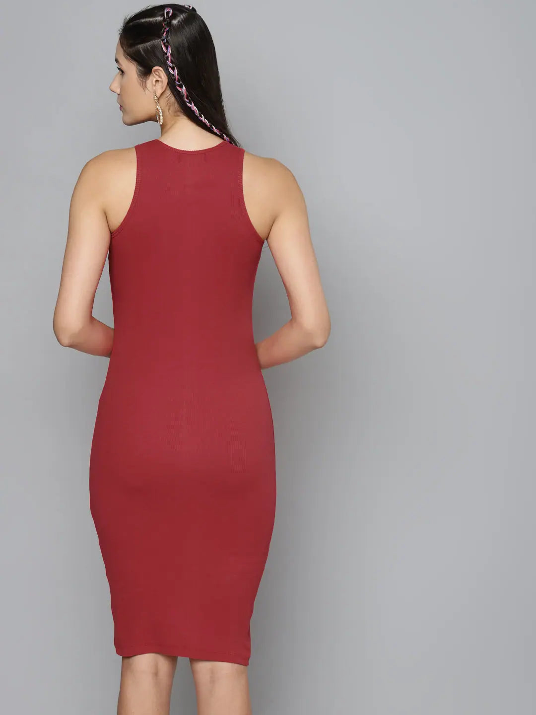 Red Box Back Bodycon Midi Dress | Lehenga for Women?