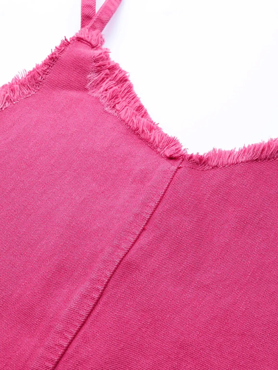 Fuchsia Denim Slip Dress - Short & Sweet Lehenga Style