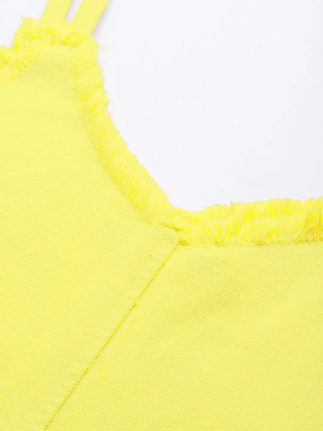 Yellow Denim Short Slip Dress | Women's Lehenga