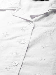 White Schiffli Shirt Dress-SFDRSS10164XS