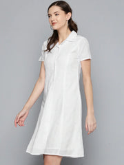 White Schiffli Shirt Dress-SFDRSS10164XS
