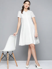 White Schiffli Shirt Dress-SFDRSS10164XS