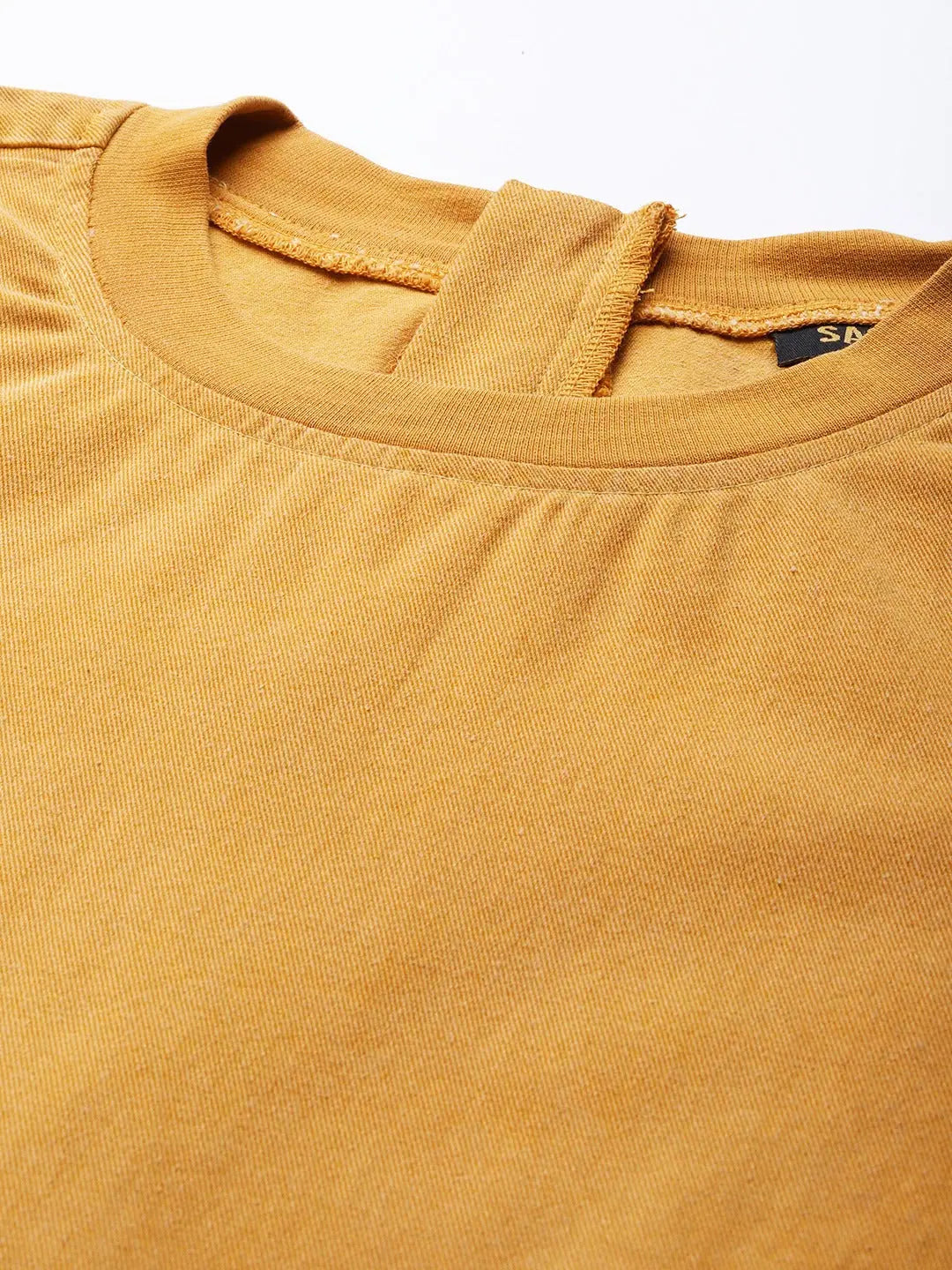 Mustard Garment Dyed Shift Dress - Cotton Twill, Comfort Fit