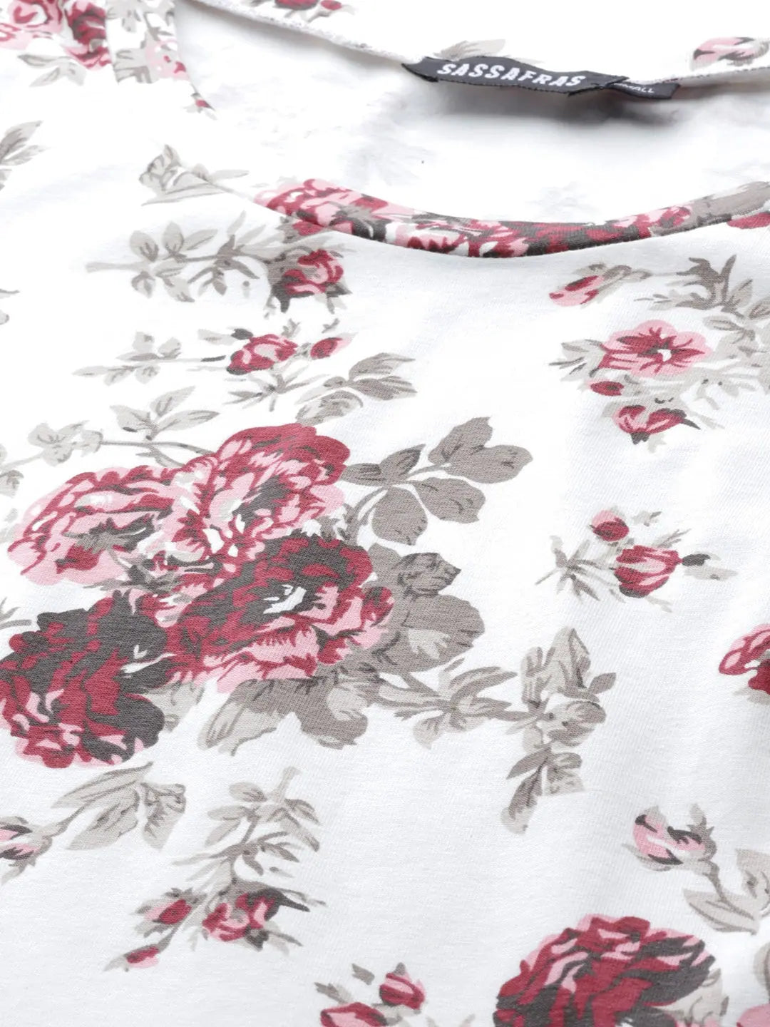 Maroon Floral Skater Dress | Cotton Ethnic Lehenga