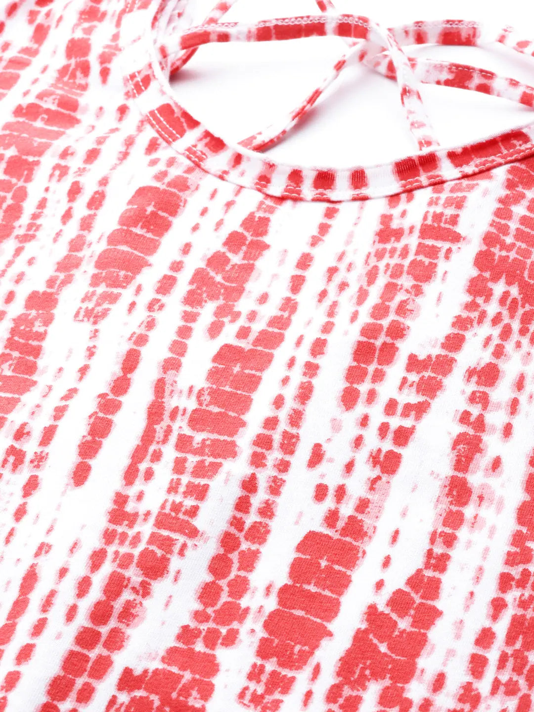 Red Tie-Dye Maxi Dress | Backless Criss Cross | Ethnic Lehenga