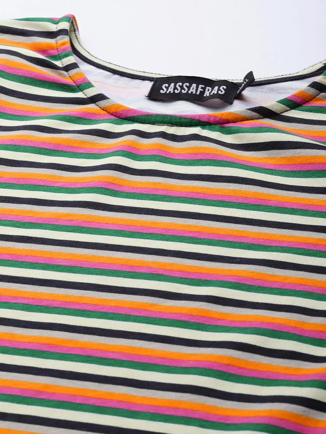 Multicolor Striped Tent Dress - Women's Casual Cotton Dress