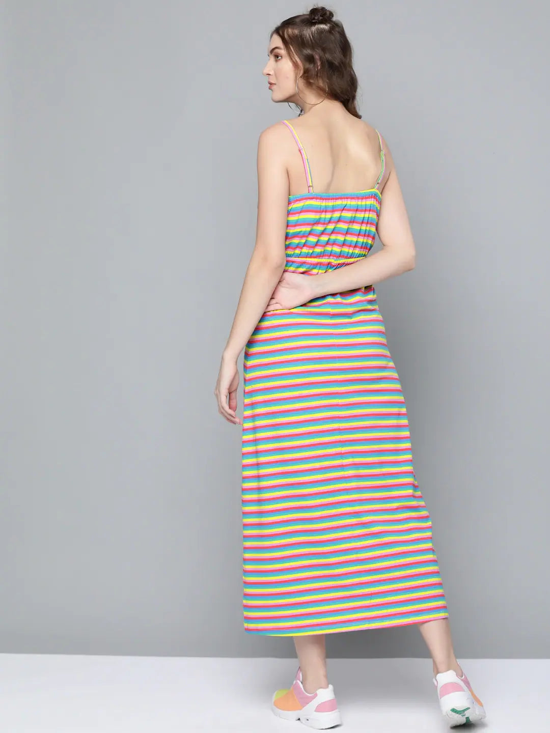 Rainbow Maxi Dress | Women's Lehenga Style Cotton Summer Dress
