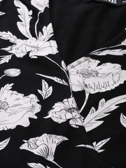 Black Floral Wrap Dress