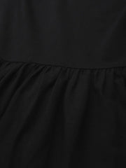 Black Round Neck Skater Dress