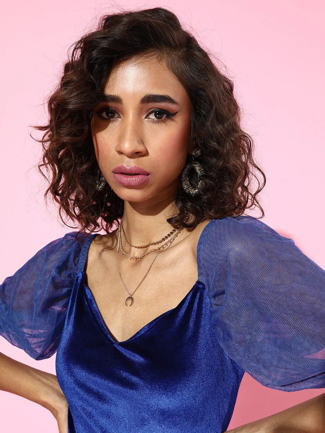 Royal Blue Velvet Sweetheart Dress | Party Wear for Women