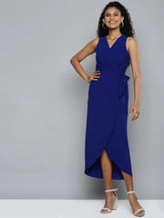 Women's Summer Wrap V-Neck Midi Dress