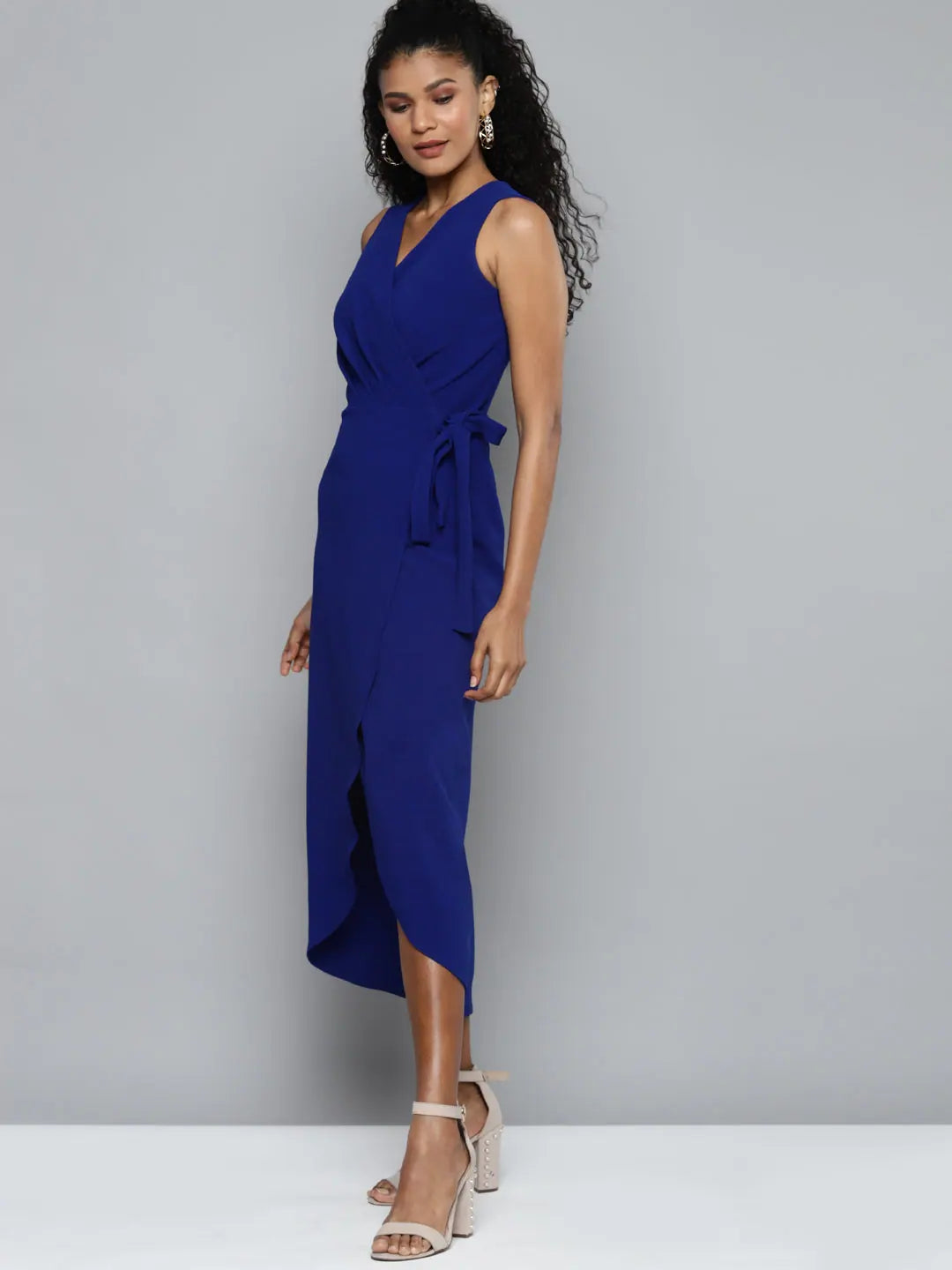 Women's Summer Wrap V-Neck Midi Dress