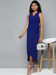 Women's Summer Wrap V-Neck Midi Dress