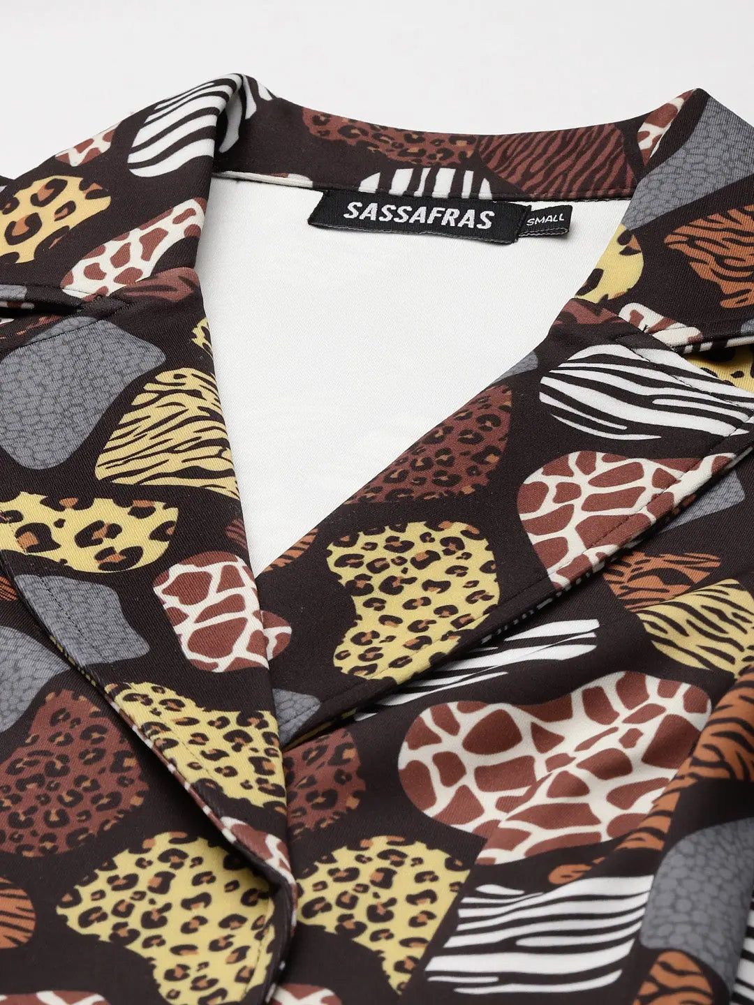 Black Animal Print Belted Dress | Designer Lehenga Style