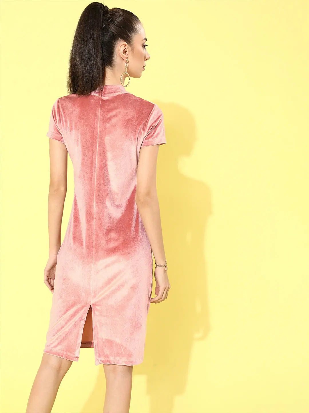 Pink Velvet Bodycon Dress | Women's Lehenga Choli Collection