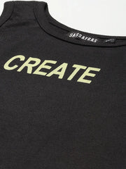 Black Rib CREATE Sleeveless Straight Dress