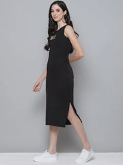 Black Rib CREATE Sleeveless Straight Dress