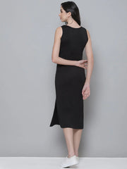 Black Rib CREATE Sleeveless Straight Dress