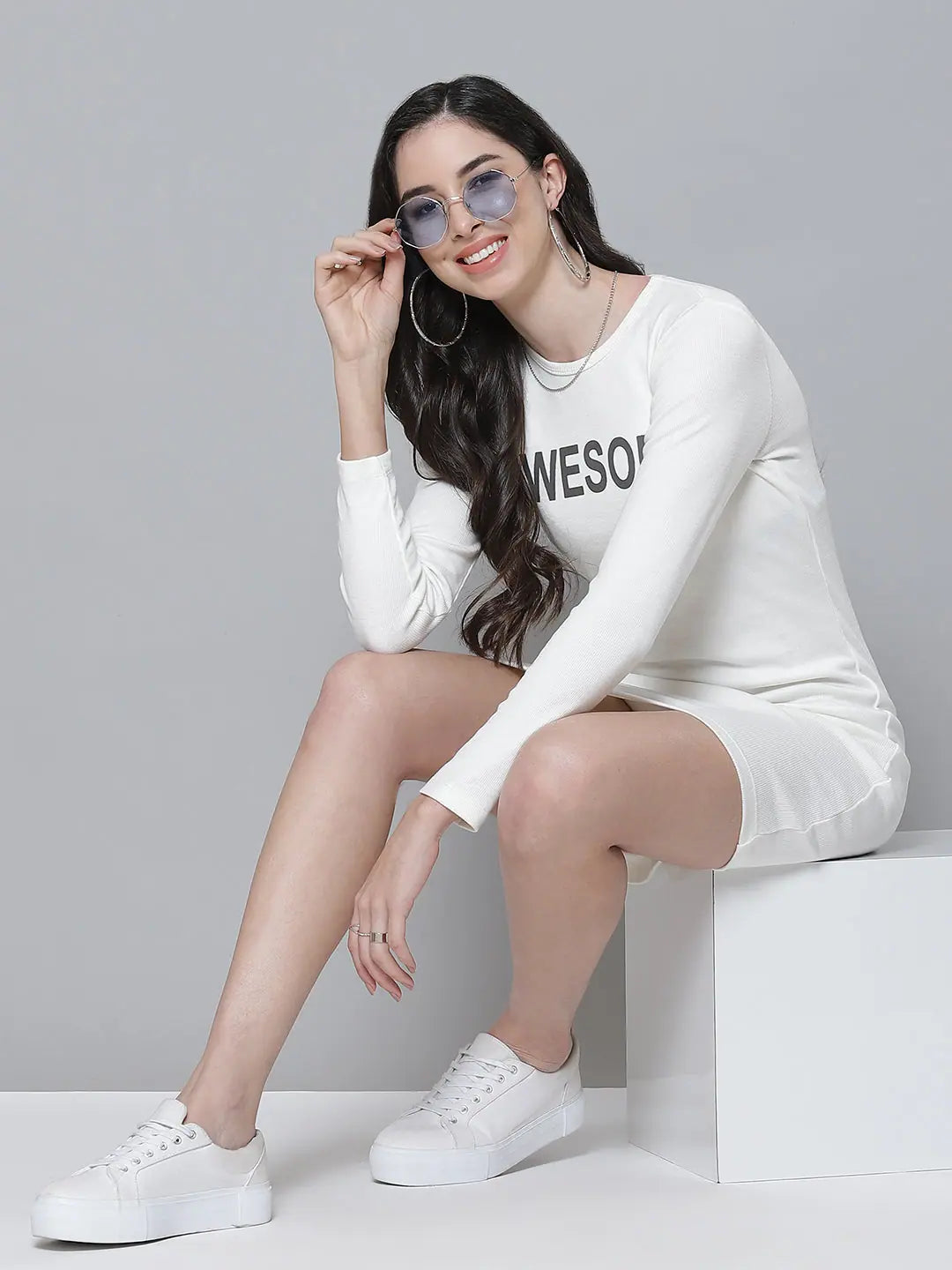 White Rib Bodycon Dress - Awesome Short Dress for Women