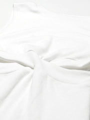 White Rib Side Cut-Out Bodycon Dress