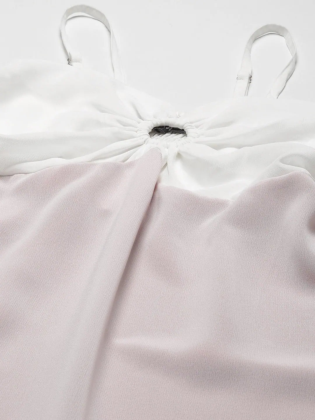 Layered Women's Short Dress: White & Rose Pink | Fit & Flare