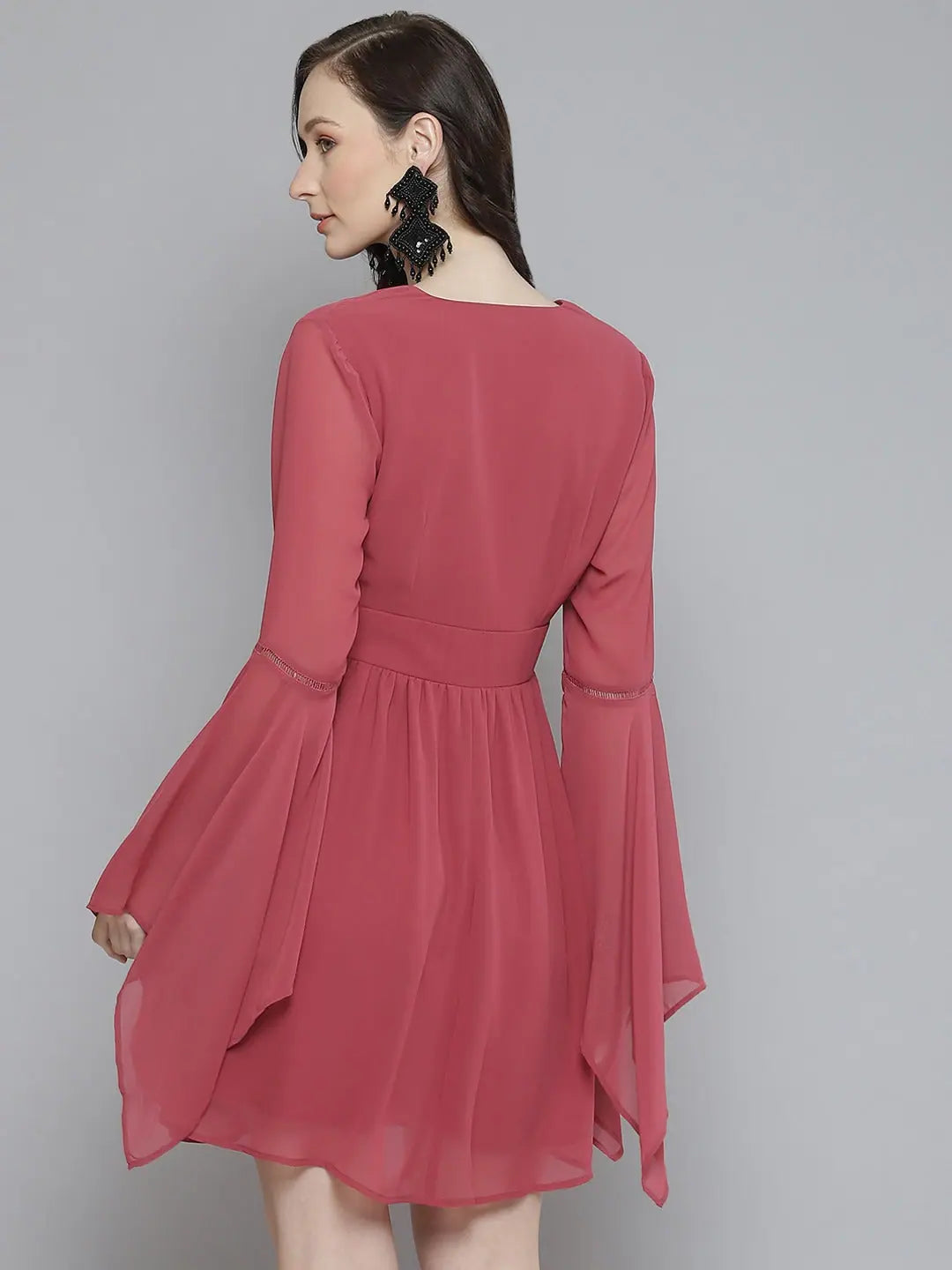 Rose Pink Boho Skater Dress | Wedding Lehenga Style