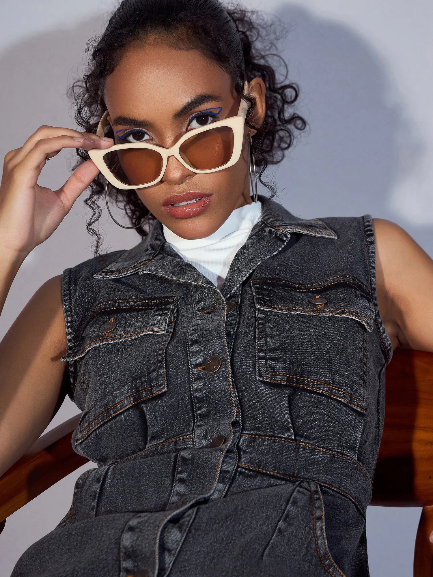 Black Denim Midi Dress - Women's Western Clothing Online
