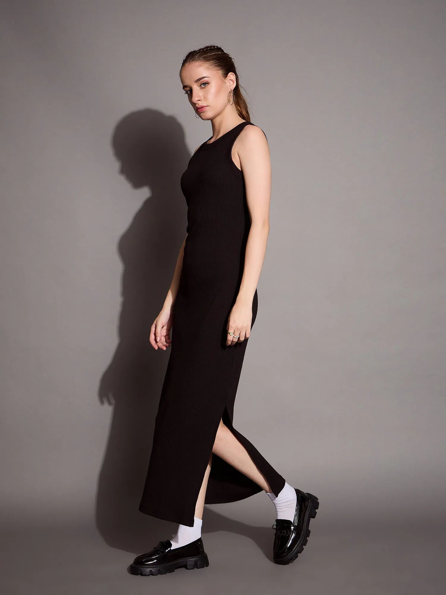 Black Sleeveless Maxi Dress - Bodycon Indian Cotton Dresses